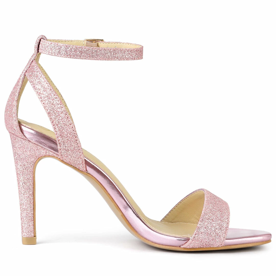 Allegra K Women's Glitter Ankle Strap Stiletto High Heel Sandals 16 Allegra K Women's Glitter Ankle Strap Stiletto High Heel Sandals