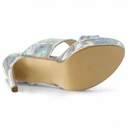 Allegra K Shoes Women's Colorful Platform Stiletto High Heels Slide Sandals