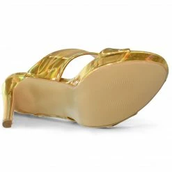 Allegra K Shoes Women's Colorful Platform Stiletto High Heels Slide Sandals