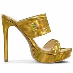 Allegra K Shoes Women's Colorful Platform Stiletto High Heels Slide Sandals
