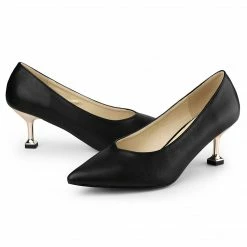 Allegra K Women's Pointed Toe Low Kitten Heel Dress Pumps 22 Allegra K Women's Pointed Toe Low Kitten Heel Dress Pumps