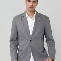 Allegra K Men's Notched Lapel Button Slim Fit Casual Lightweight Sport Coats Blazer