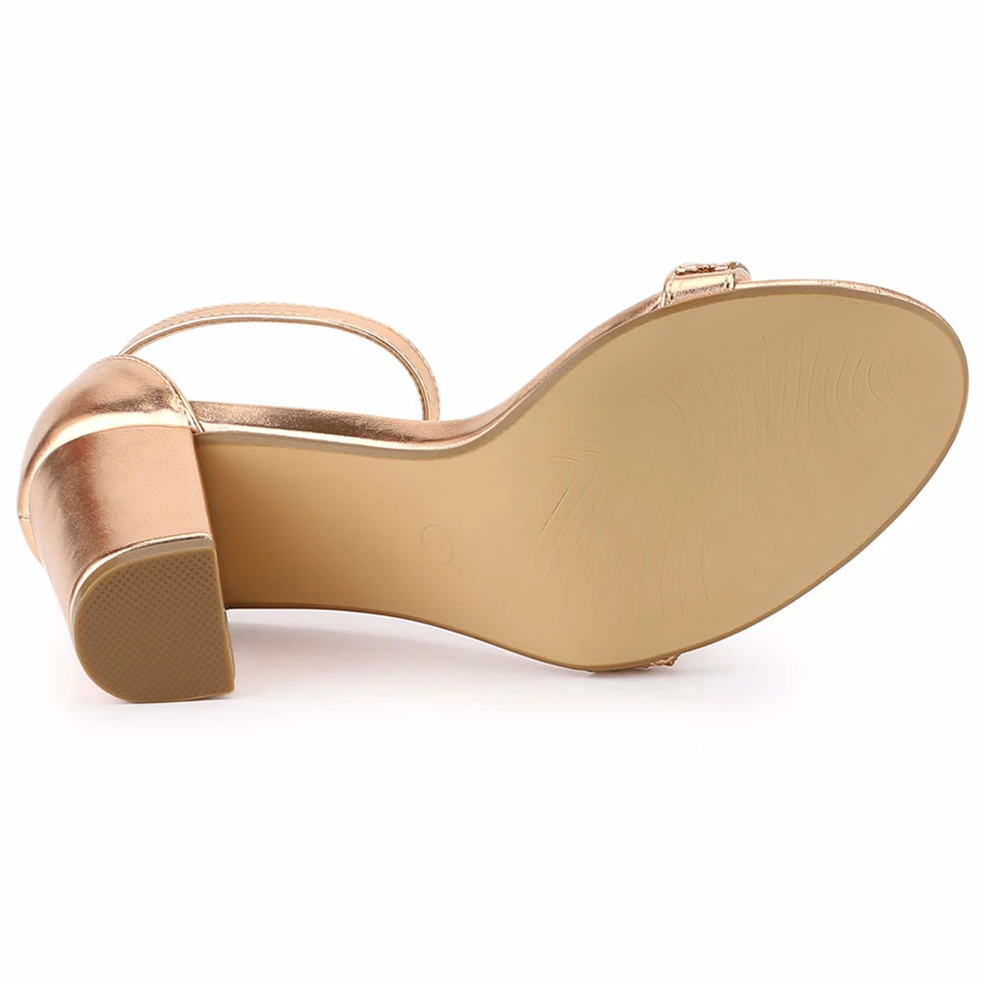 Allegra K Women's Rhinestone Ankle Strap Chunky Heels Sandals 15 Allegra K Women's Rhinestone Ankle Strap Chunky Heels Sandals