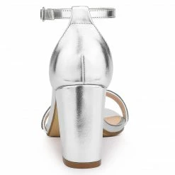 Allegra K Women's Rhinestone Ankle Strap Chunky Heels Sandals 19 Allegra K Women's Rhinestone Ankle Strap Chunky Heels Sandals