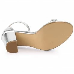 Allegra K Women's Rhinestone Ankle Strap Chunky Heels Sandals 21 Allegra K Women's Rhinestone Ankle Strap Chunky Heels Sandals