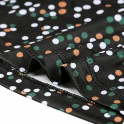 Allegra K Women's Ruffled Round Neck Raglan Sleeve Summer Polka Dots Blouse Top