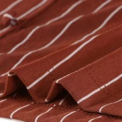 Allegra K Women's Vertical Stripes V Back Decor Button Short Sleeve Tee Tops