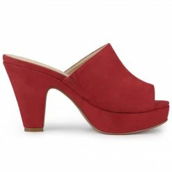 Allegra K Women's Open Toe Platform Chunky Heel Slides Sandals Shoes 80 Allegra K Women's Open Toe Platform Chunky Heel Slides Sandals Shoes