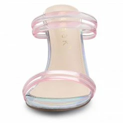 Allegra K Women's Clear Strap Heel Slide Mule Block Heel Sandal 39 Allegra K Women's Clear Strap Heel Slide Mule Block Heel Sandal