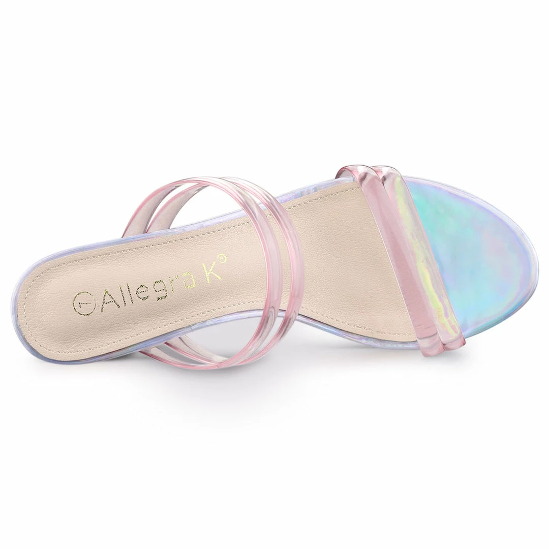 Allegra K Women's Clear Strap Heel Slide Mule Block Heel Sandal 21 Allegra K Women's Clear Strap Heel Slide Mule Block Heel Sandal