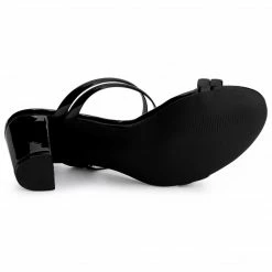 Allegra K Women's Clear Strap Heel Slide Mule Block Heel Sandal 35 Allegra K Women's Clear Strap Heel Slide Mule Block Heel Sandal