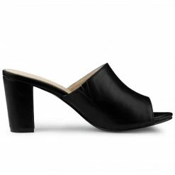 Allegra K Women's Slip On Block Heel Slide Sandals