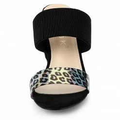 Allegra K Women's Leopard Printed Block Heeled Slide Sandals 39 Allegra K Women's Leopard Printed Block Heeled Slide Sandals