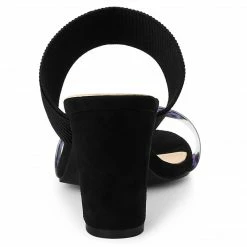 Allegra K Women's Leopard Printed Block Heeled Slide Sandals 40 Allegra K Women's Leopard Printed Block Heeled Slide Sandals