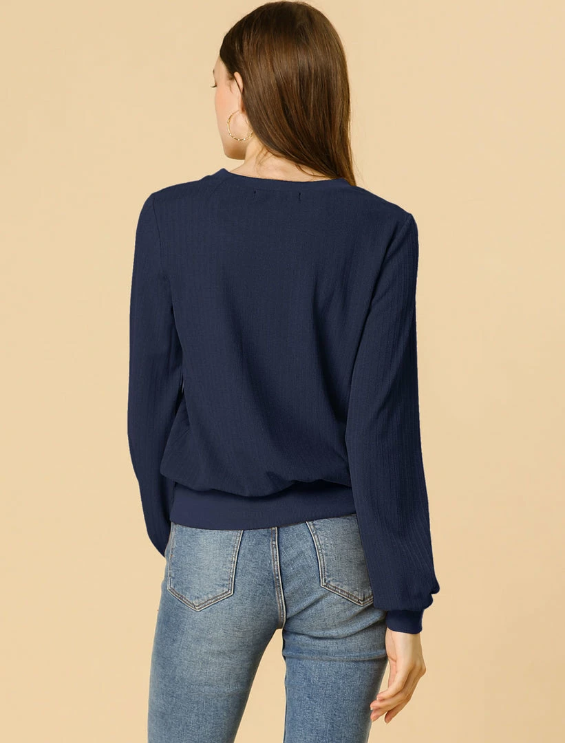 Allegra K Ribbed Pullover Sweater With Lantern Sleeves Women 14 Allegra K Ribbed Pullover Sweater With Lantern Sleeves Women