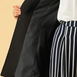 Allegra K Women's Casual Cute Turn Down Collar Slim Single Breasted Belted Coat