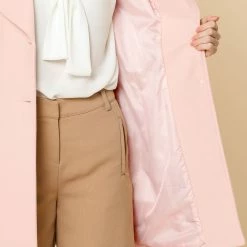 Allegra K Wide Lapel Single Breasted Coat Women