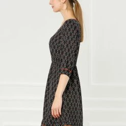 Allegra K Women's Long Sleeve V Neck Ruffle Hem Geometric Motifs Flare Chiffon Dress 31 Allegra K Women's Long Sleeve V Neck Ruffle Hem Geometric Motifs Flare Chiffon Dress