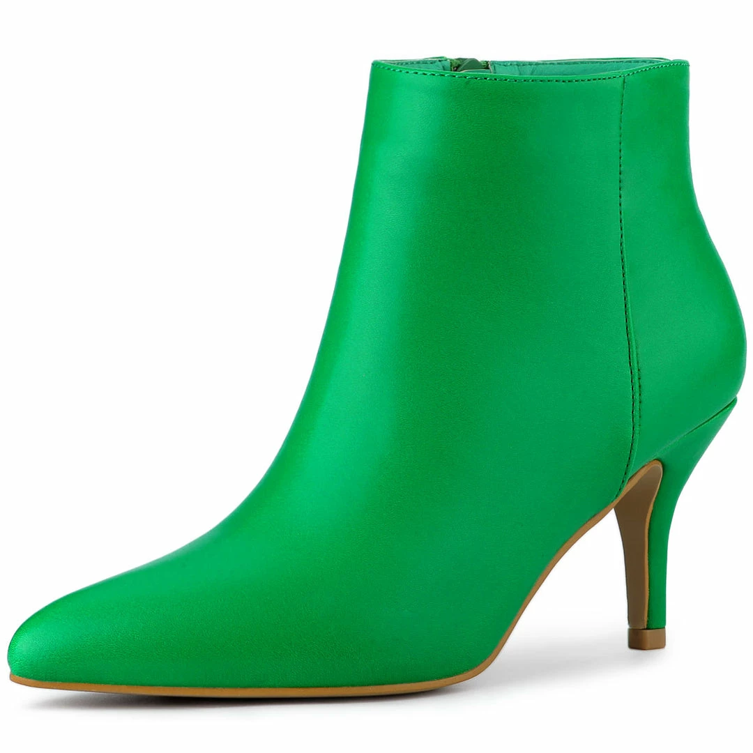 Allegra K Women's Pointed Toe Zipper Stiletto Heel Ankle Boots Shoes 11 Allegra K Women's Pointed Toe Zipper Stiletto Heel Ankle Boots Shoes