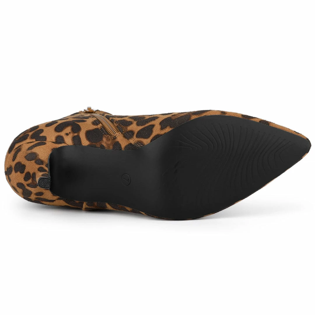 Allegra K Women's Pointed Toe Zipper Stiletto Heel Ankle Boots Shoes 8 Allegra K Women's Pointed Toe Zipper Stiletto Heel Ankle Boots Shoes