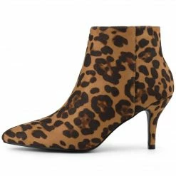 Allegra K Women's Pointed Toe Zipper Stiletto Heel Ankle Boots Shoes 45 Allegra K Women's Pointed Toe Zipper Stiletto Heel Ankle Boots Shoes