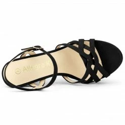 Allegra K Women's Strappy Platform Stiletto Heel Sandals Shoes