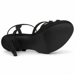 Allegra K Women's Strappy Platform Stiletto Heel Sandals Shoes