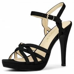 Allegra K Women's Strappy Platform Stiletto Heel Sandals Shoes