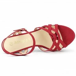Allegra K Women's Strappy Platform Stiletto Heel Sandals Shoes