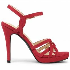 Allegra K Women's Strappy Platform Stiletto Heel Sandals Shoes