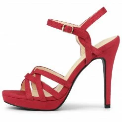 Allegra K Women's Strappy Platform Stiletto Heel Sandals Shoes