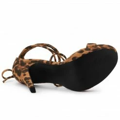 Allegra K Women's Platform Stiletto Heels Lace Up Sandals Shoes