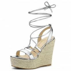 Allegra K Women's Espadrilles Platform Wedges Heel Lace Up Sandals 22 Allegra K Women's Espadrilles Platform Wedges Heel Lace Up Sandals