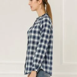 Allegra K Plaid Long Sleeve Ruffle Neck Button Down Shirt 31 Allegra K Plaid Long Sleeve Ruffle Neck Button Down Shirt