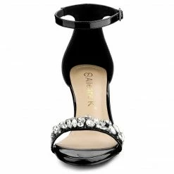 Allegra K Women's Rhinestone Ankle Strap Stiletto Heel Sandals Shoes