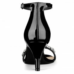 Allegra K Women's Rhinestone Ankle Strap Stiletto Heel Sandals Shoes