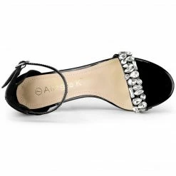 Allegra K Women's Rhinestone Ankle Strap Stiletto Heel Sandals Shoes