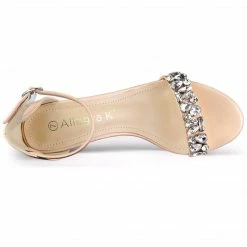 Allegra K Women's Rhinestone Ankle Strap Stiletto Heel Sandals Shoes