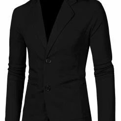 Allegra K 1310-X01 Men Notched Lapel Solid Color Pockets Front Long Sleeve Knit Blazer Coats & Outerwear 78 Allegra K 1310-X01 Men Notched Lapel Solid Color Pockets Front Long Sleeve Knit Blazer Coats & Outerwear