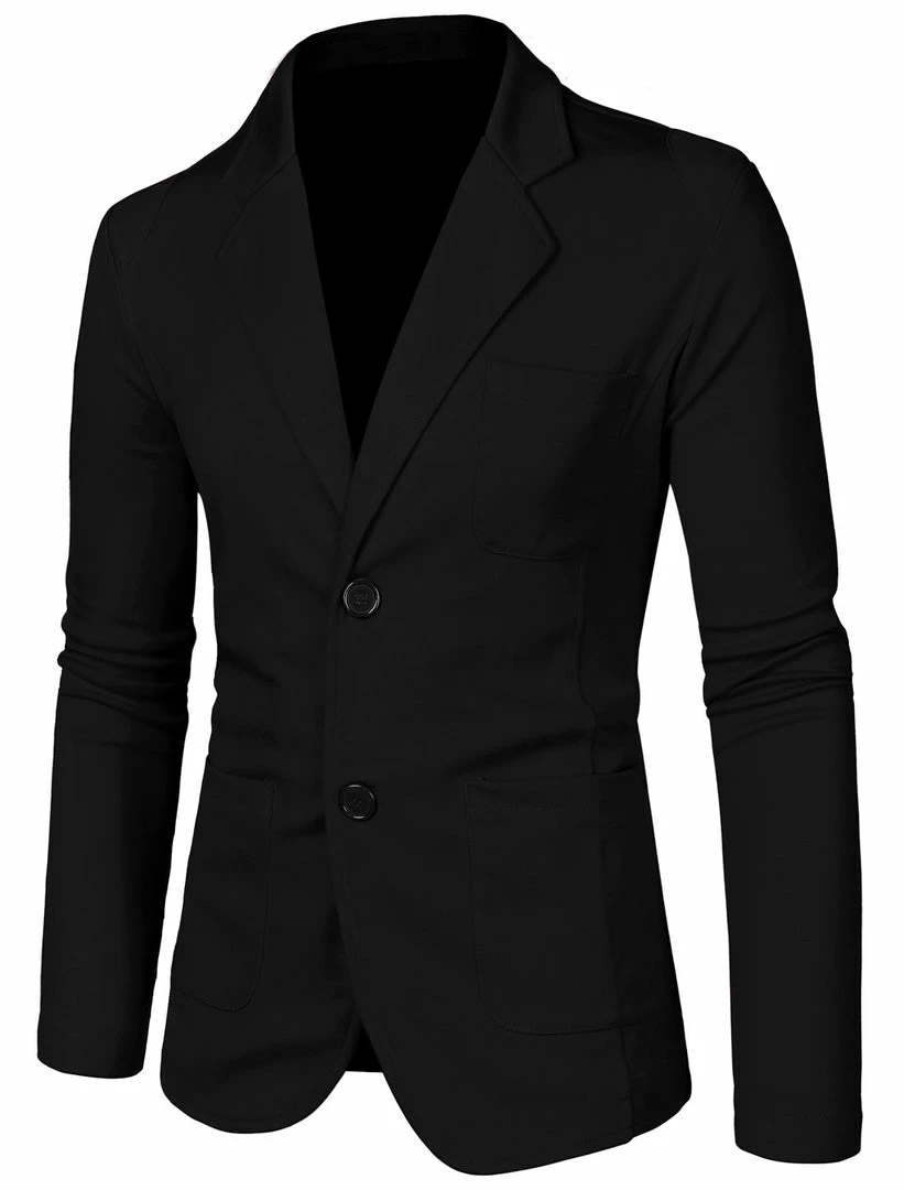 Allegra K 1310-X01 Men Notched Lapel Solid Color Pockets Front Long Sleeve Knit Blazer Coats & Outerwear 25 Allegra K 1310-X01 Men Notched Lapel Solid Color Pockets Front Long Sleeve Knit Blazer Coats & Outerwear