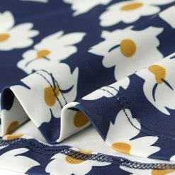 Allegra K Women's Daisy Floral Print Top Summer Crew Neck Short Sleeve Blouse Shirt