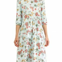 Allegra K Women's Loose Casual Floral Print Knee Length 3/4 Sleeves A-Line Dress 20 Allegra K Women's Loose Casual Floral Print Knee Length 3/4 Sleeves A-Line Dress