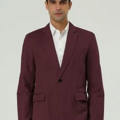 Allegra K Men's Notched Lapel Button Slim Fit Casual Lightweight Sport Coats Blazer