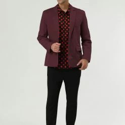 Allegra K Men's Notched Lapel Button Slim Fit Casual Lightweight Sport Coats Blazer