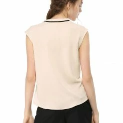 Allegra K Tie Neck Sleeveless Ruffle Button Down Chiffon Shirt Clothing 62 Allegra K Tie Neck Sleeveless Ruffle Button Down Chiffon Shirt Clothing