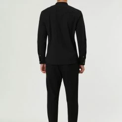 Allegra K Men Banded Collar Shirt Washed Cotton Long Sleeve Casual Button Down Shirts 41 Allegra K Men Banded Collar Shirt Washed Cotton Long Sleeve Casual Button Down Shirts