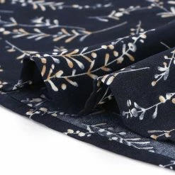 Allegra K Women's Ruffle Trim Long Sleeve Vintage Tops Keyhole Neck Floral Blouse