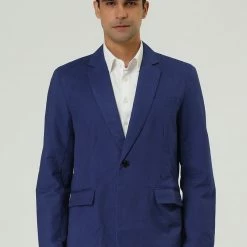 Allegra K Men's Notched Lapel Button Slim Fit Casual Lightweight Sport Coats Blazer