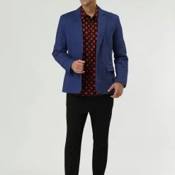 Allegra K Men's Notched Lapel Button Slim Fit Casual Lightweight Sport Coats Blazer