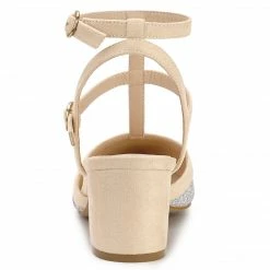 Allegra K Women's Glitter Pointed Toe Block Heel Slingback Pumps Shoes